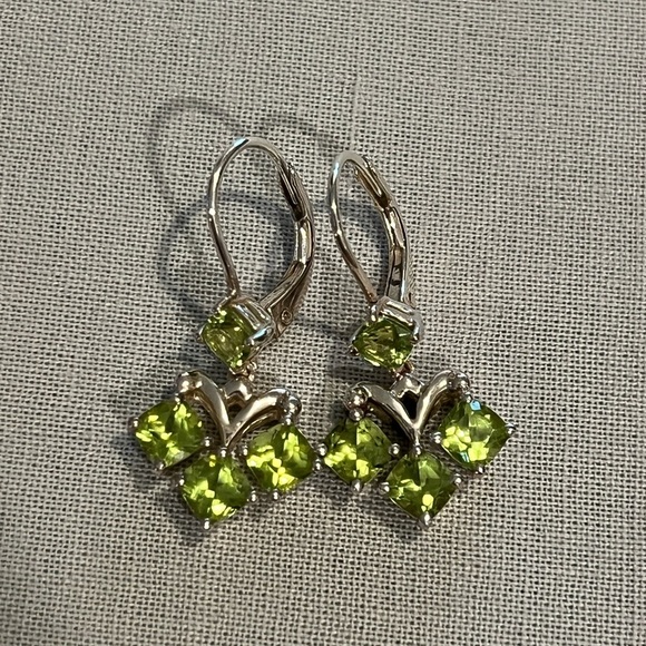 Set of 3 ~ Amethyst, Citrine and Peridot chandelier style earrings. - Picture 4 of 11